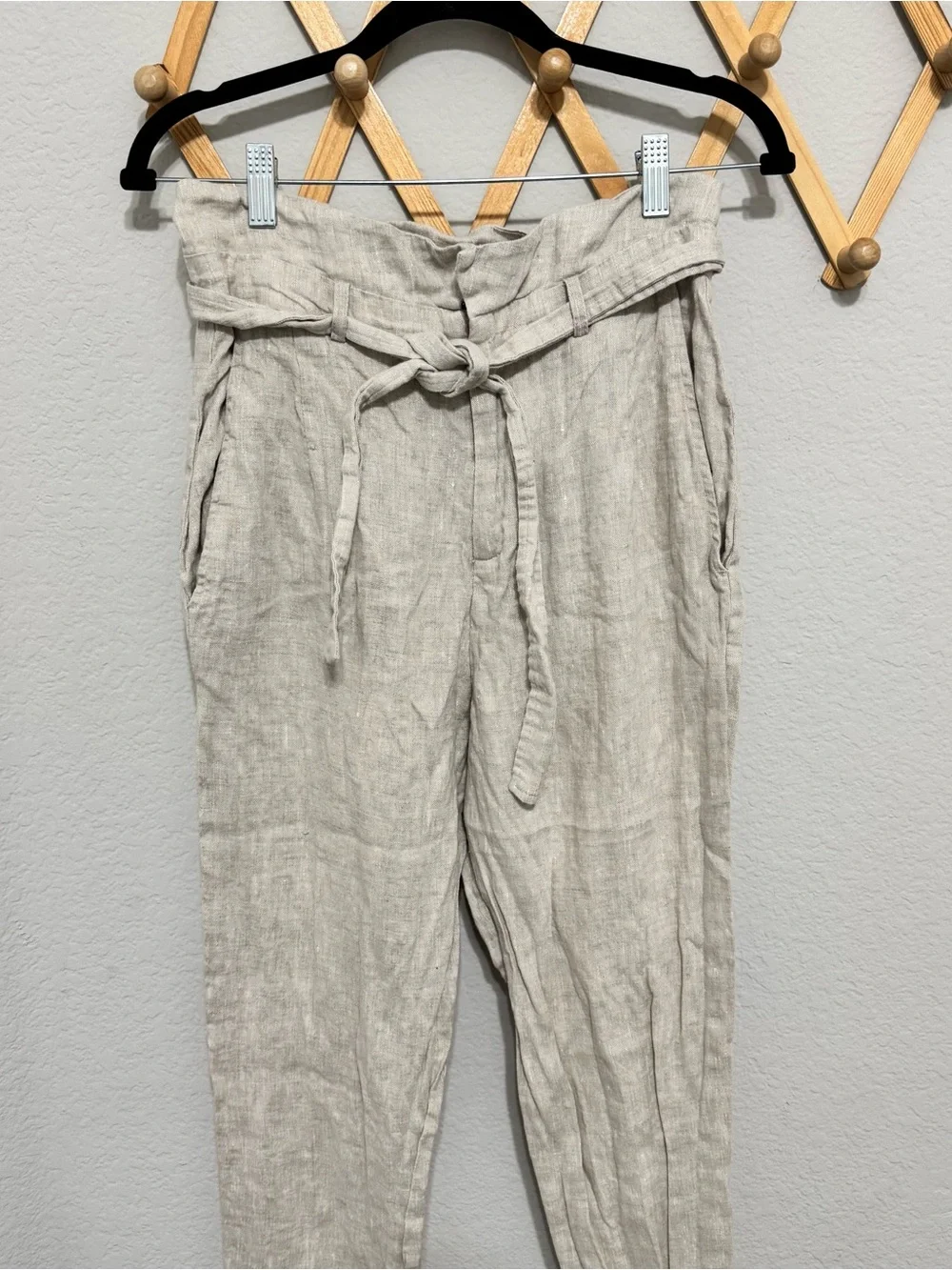 Reformation Fisher Tan Sand Paperbag Pants Size 4